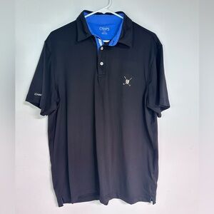 Chaps‎ Black Polo Shirt with Blue Accents